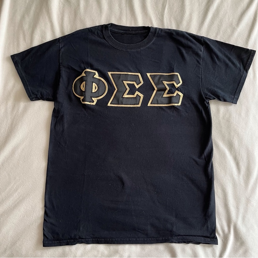 Phi Sigma Sigma Embroidered Sorority Letters Tshirt